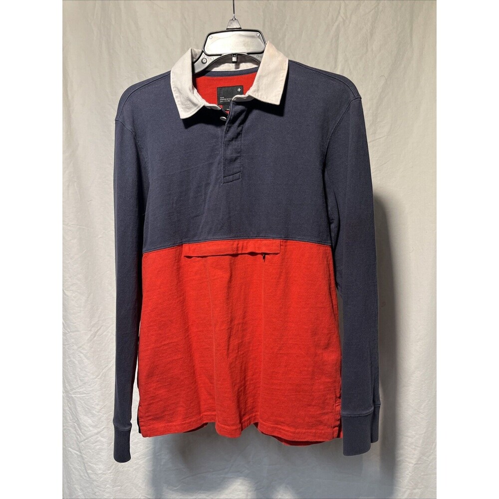 Long Sleeve Rugby Rowing Zip Pocket Beach Club Cotton Preppy By Tavik Small